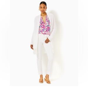 Lilly Pulitzer Tatum BLACK Fringe Hem Open Cardigan Sweater Women’s Size S